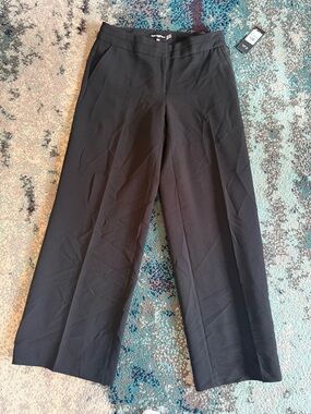 Karl Lagerfeld Black Wide-Leg Dress Pants